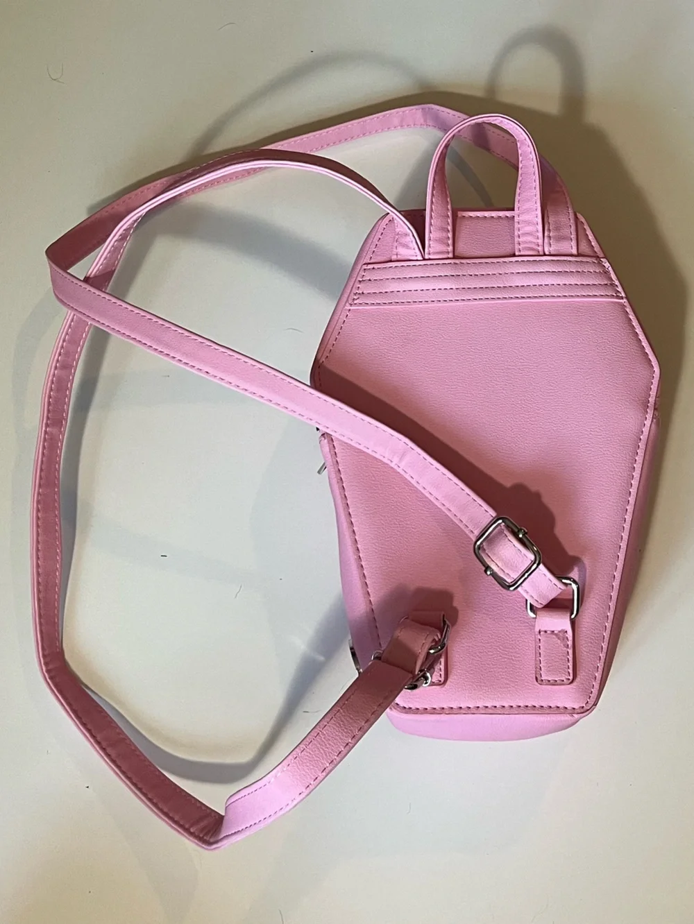 monster high Pink Coffin Back Pack Bag Black Spider Web Heart Goth y2k